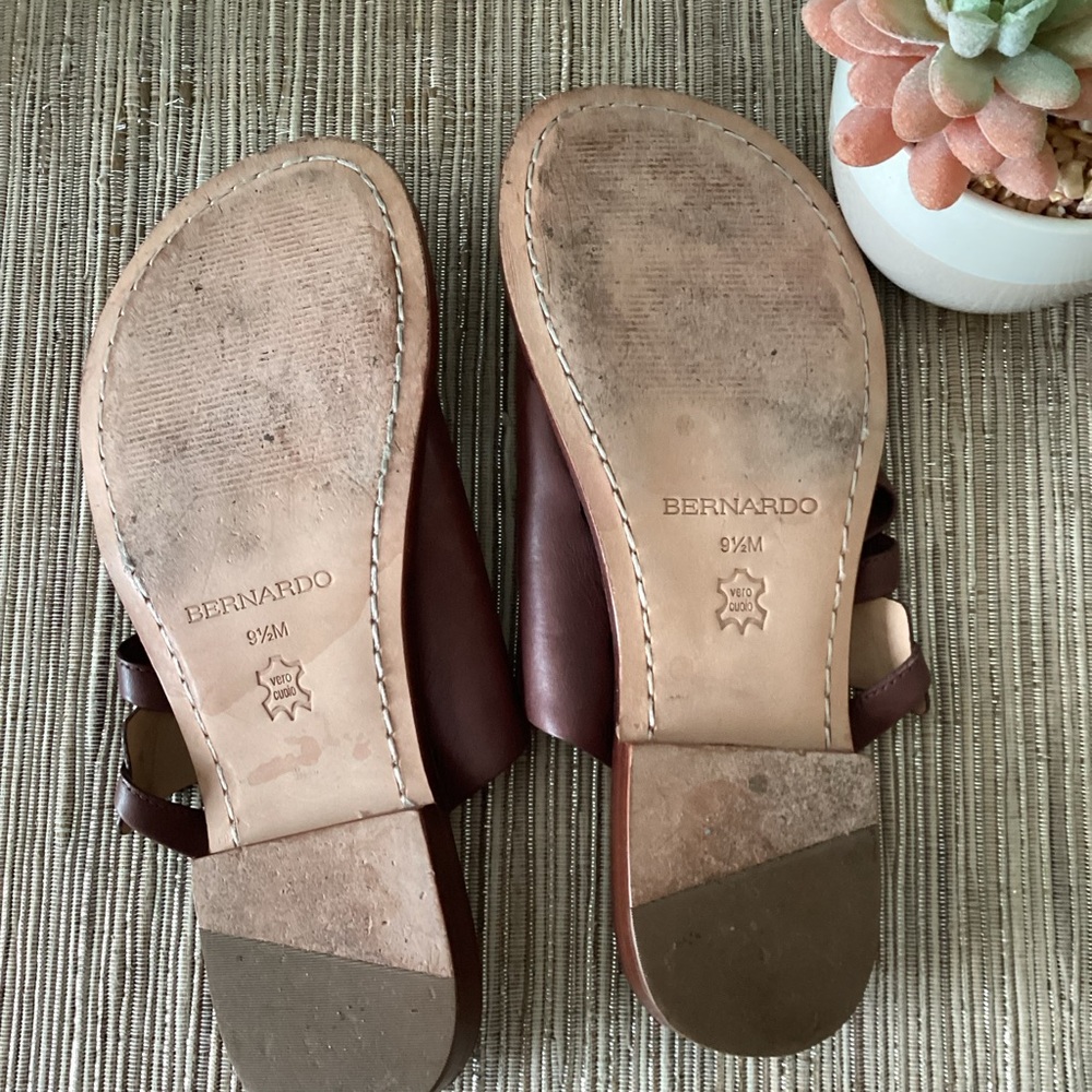 Bernardo Brown Leather Sandals 9.5 vero cuoio - Picture 9 of 9